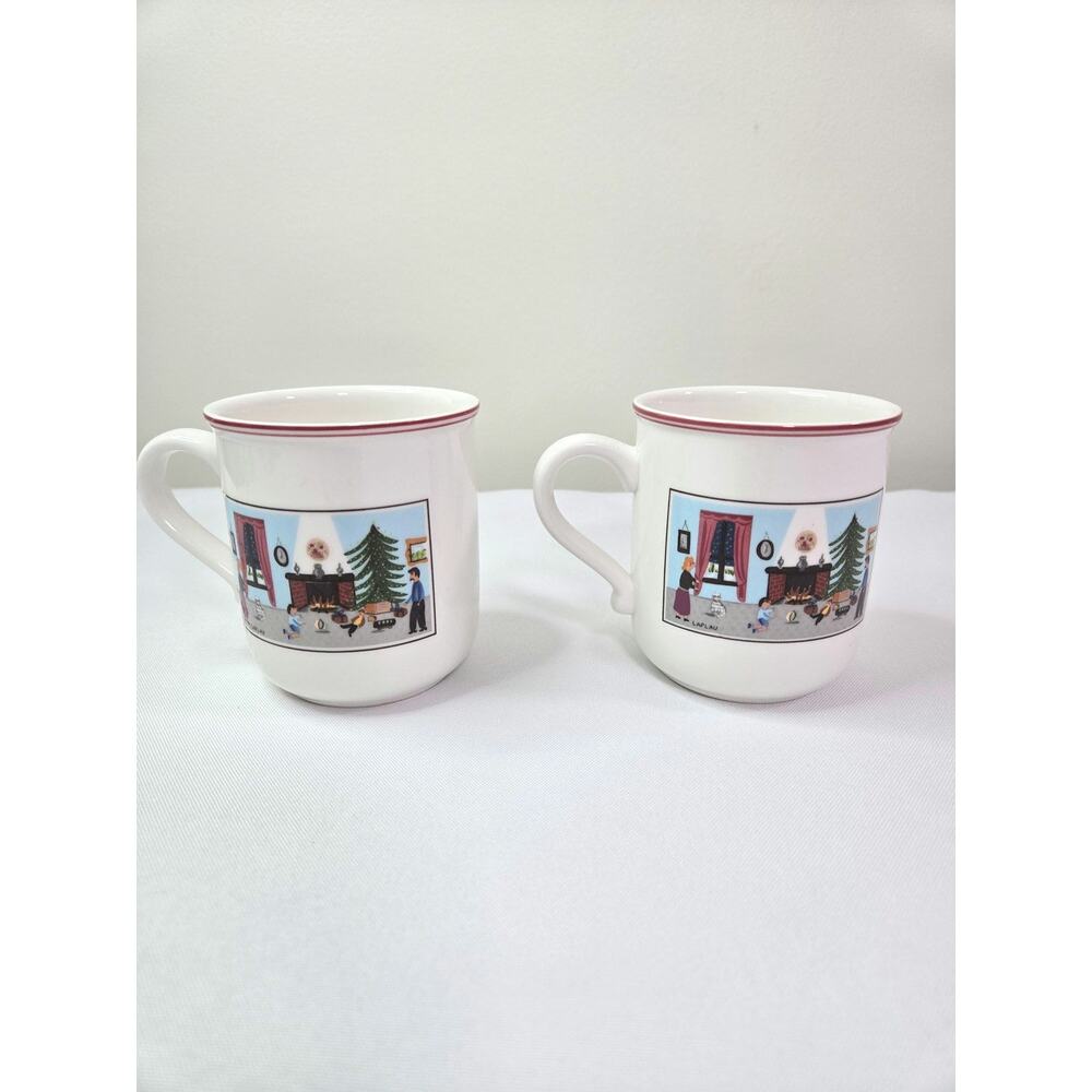 Villeroy and Boch Naif Christmas Cups Set of 2 Luxembourg Vitro Porcelain